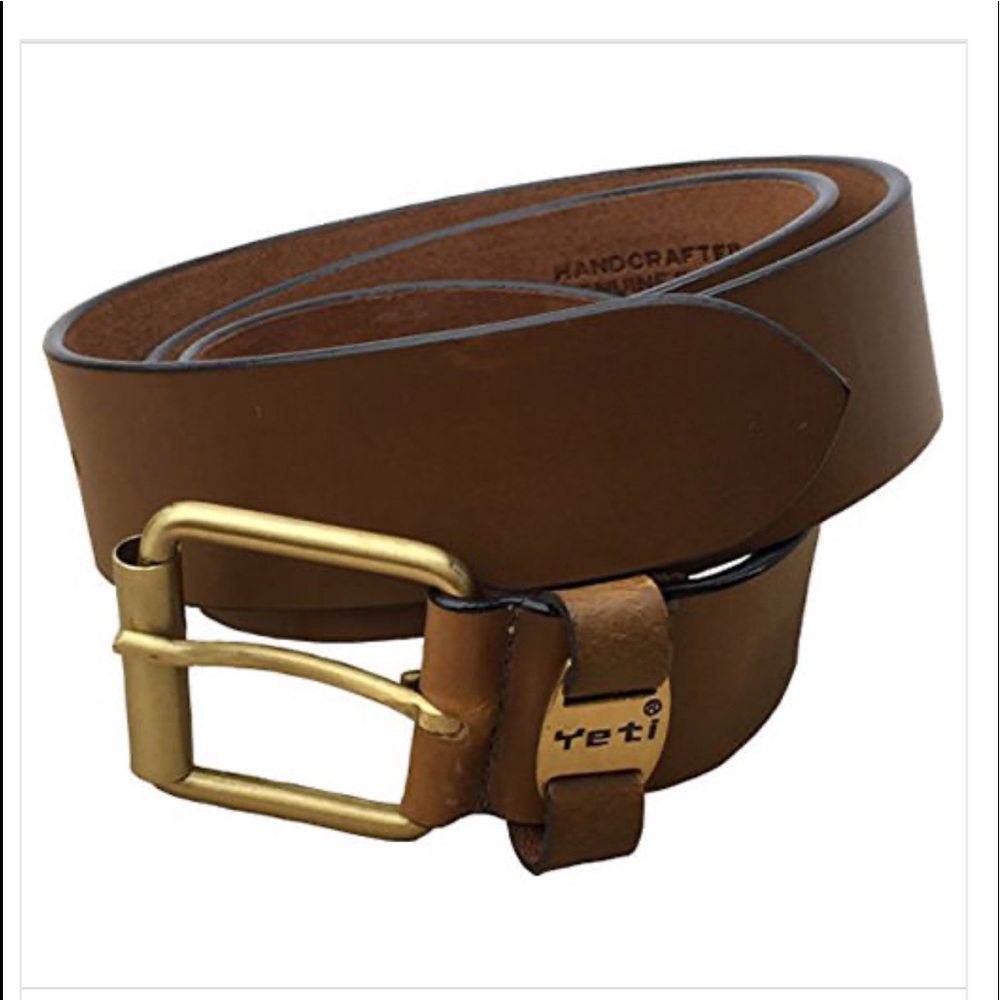 NIB! Yeti Men’s Genuine Leather Cognac Casual Belt